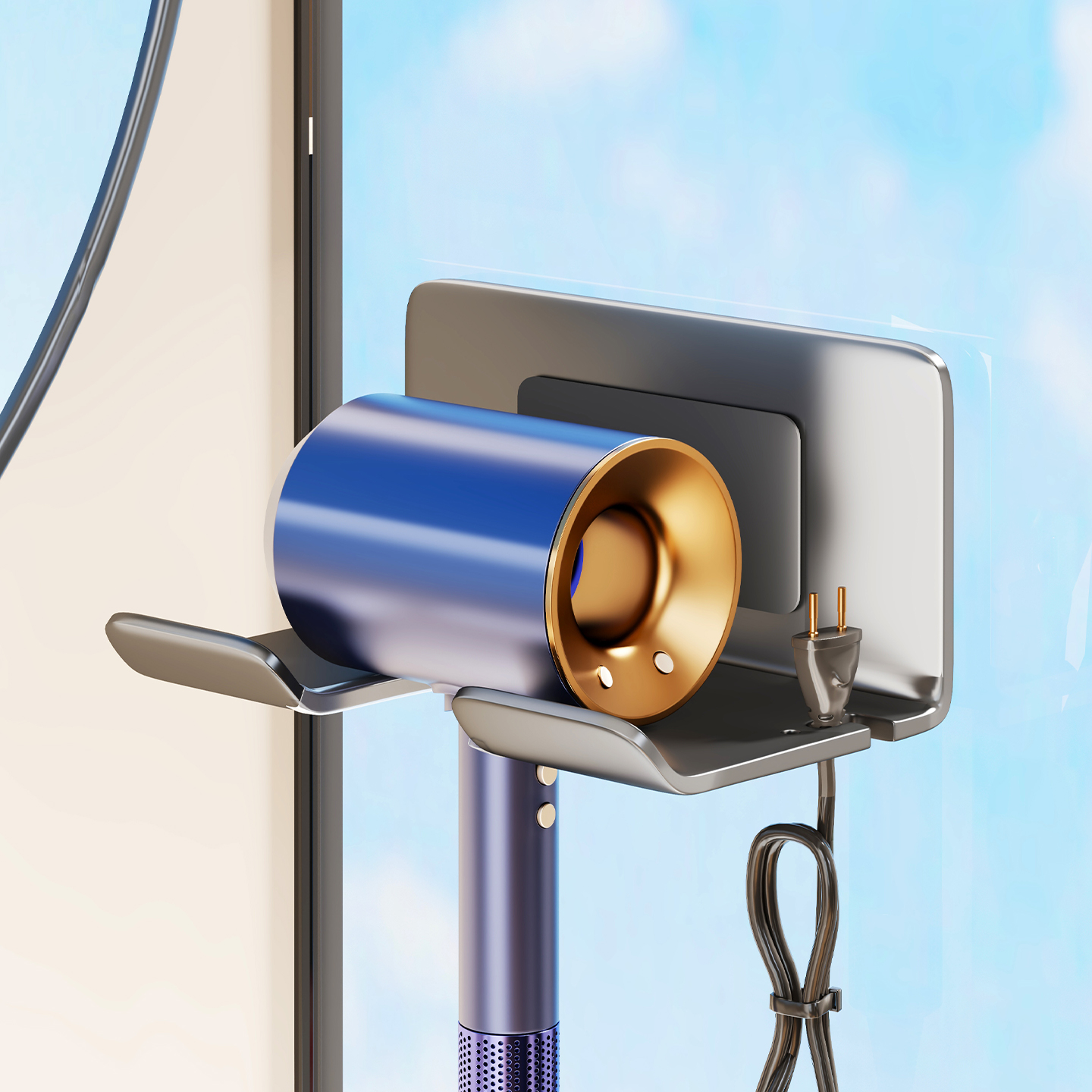 吹风机置物架免打孔壁挂收纳架