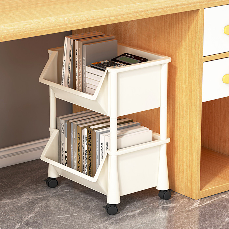 办公桌置物架桌下可移动书架办公室好物文件收纳架工位整理神器桌面