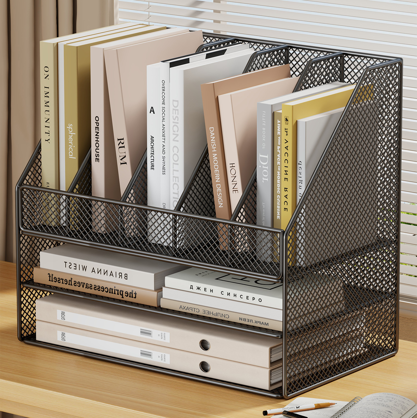 桌面书架书桌收纳盒书本置物架