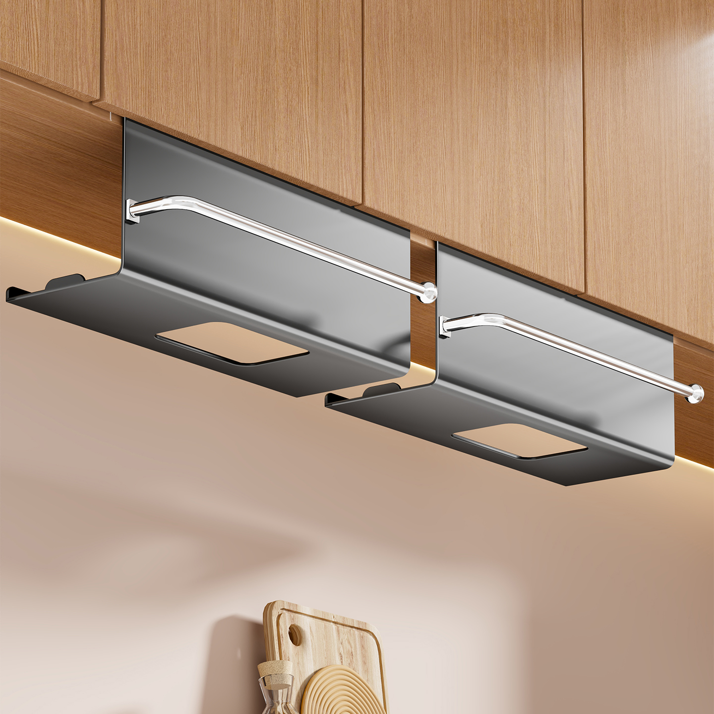 厨房纸巾盒橱柜免打孔壁挂收纳