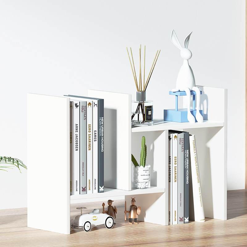 实木桌面书架上收纳ins置