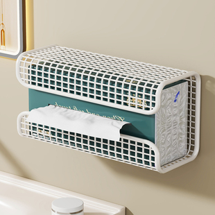 墙面纸巾盒厨房倒挂餐巾纸盒家用洗脸巾收纳盒化妆室厕所抽取式卫