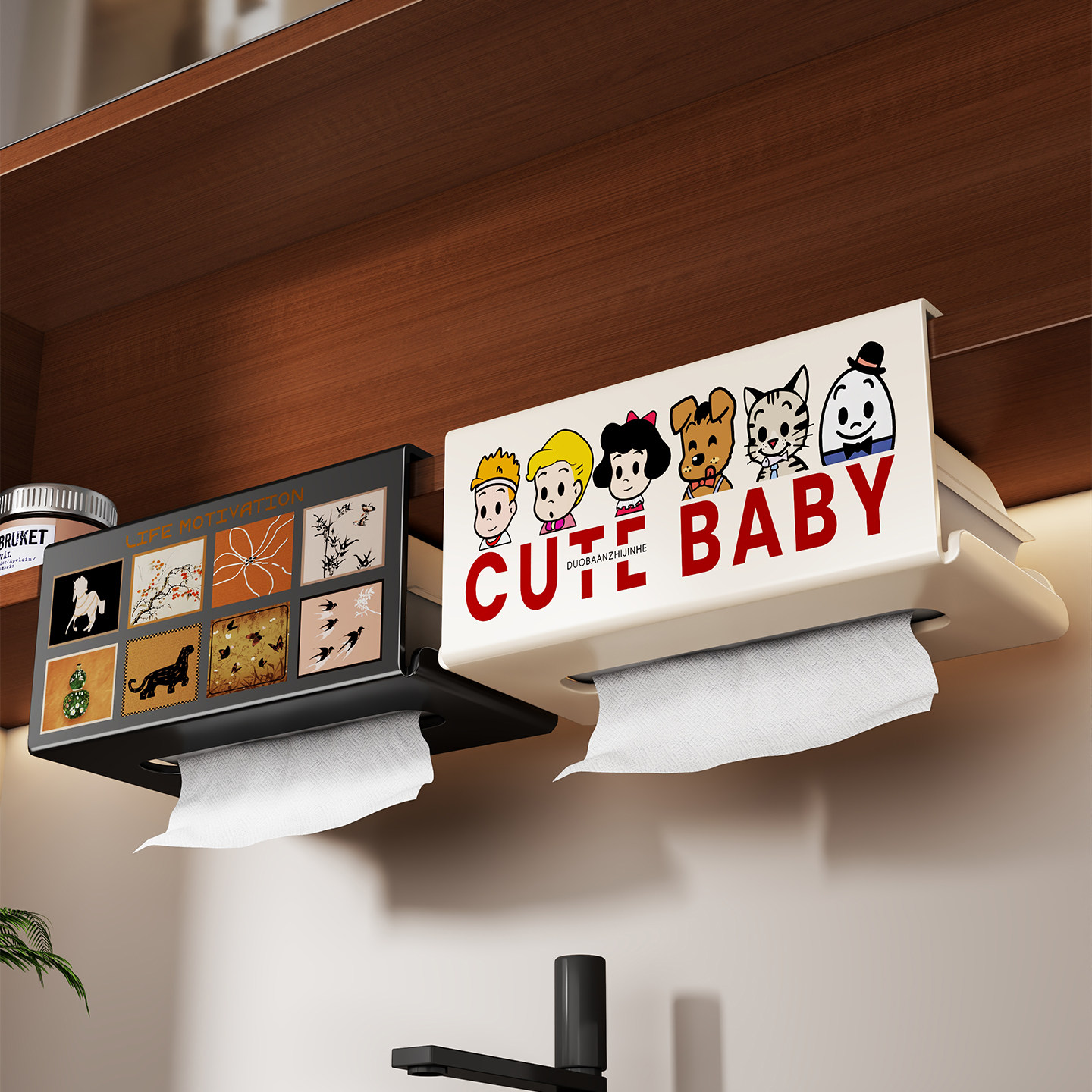 倒挂纸巾盒厨房壁挂式抽纸盒卫生间柜下擦手纸厕纸盒洗脸巾收纳盒,收纳整理,纸巾盒,淘宝优惠券,粉丝福利购,淘宝优惠卷