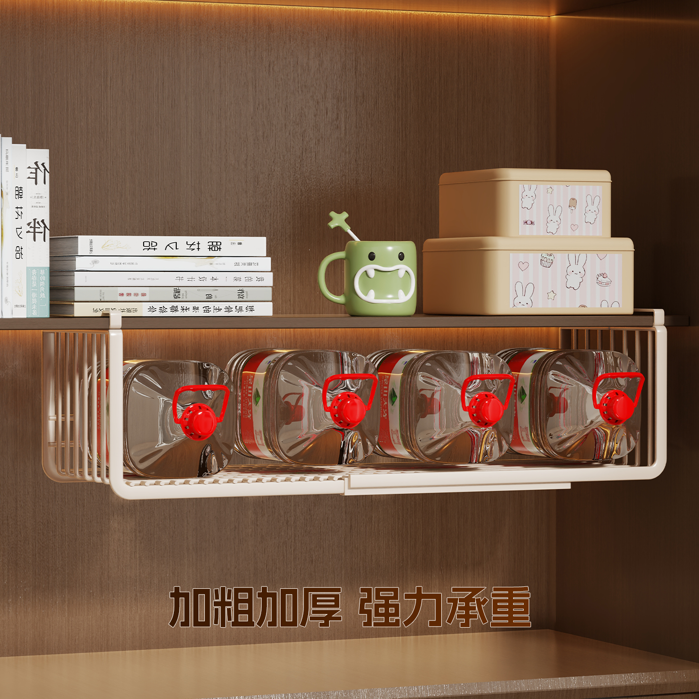 宿舍挂篮可伸缩桌柜下床边收纳架