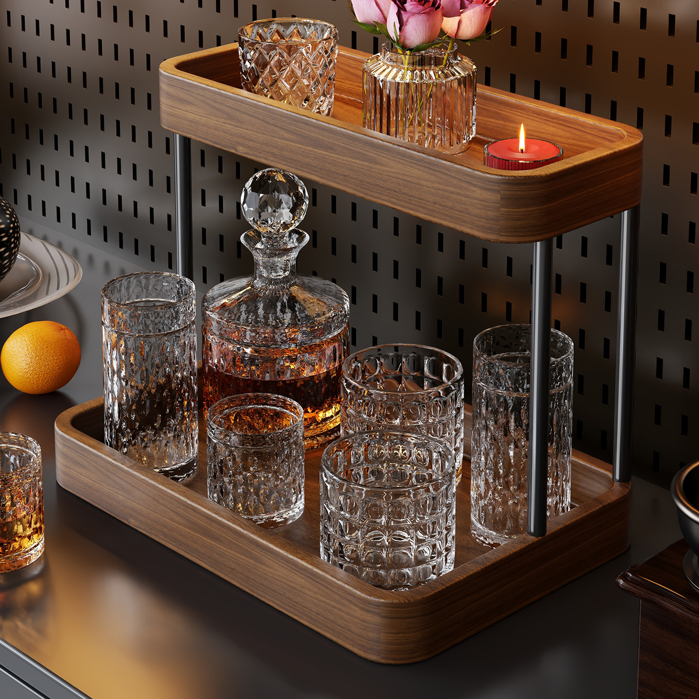 实木杯架桌面置物架水杯咖啡杯