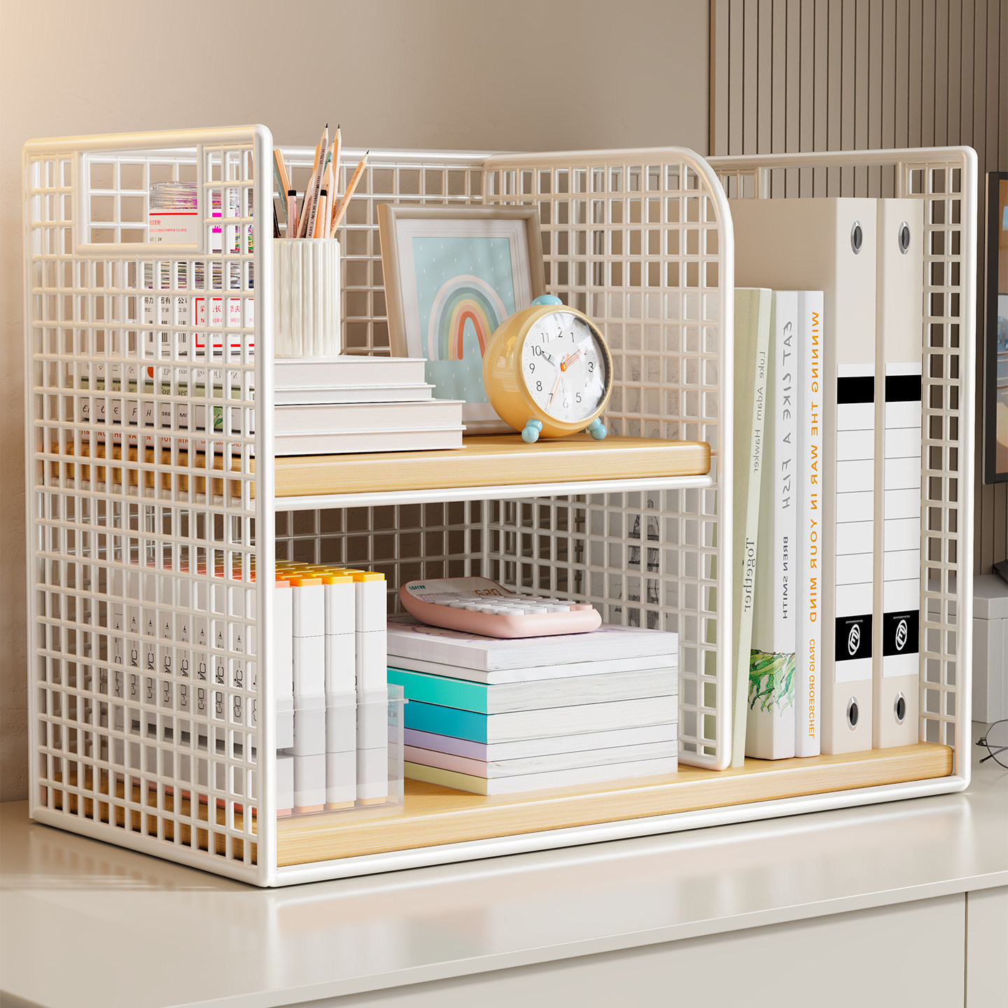 桌面置物架办公室工位文件多层收纳神器家用学生书本小型储物架子,收纳整理,书桌收纳置物架,淘宝优惠券,粉丝福利购,淘宝优惠卷