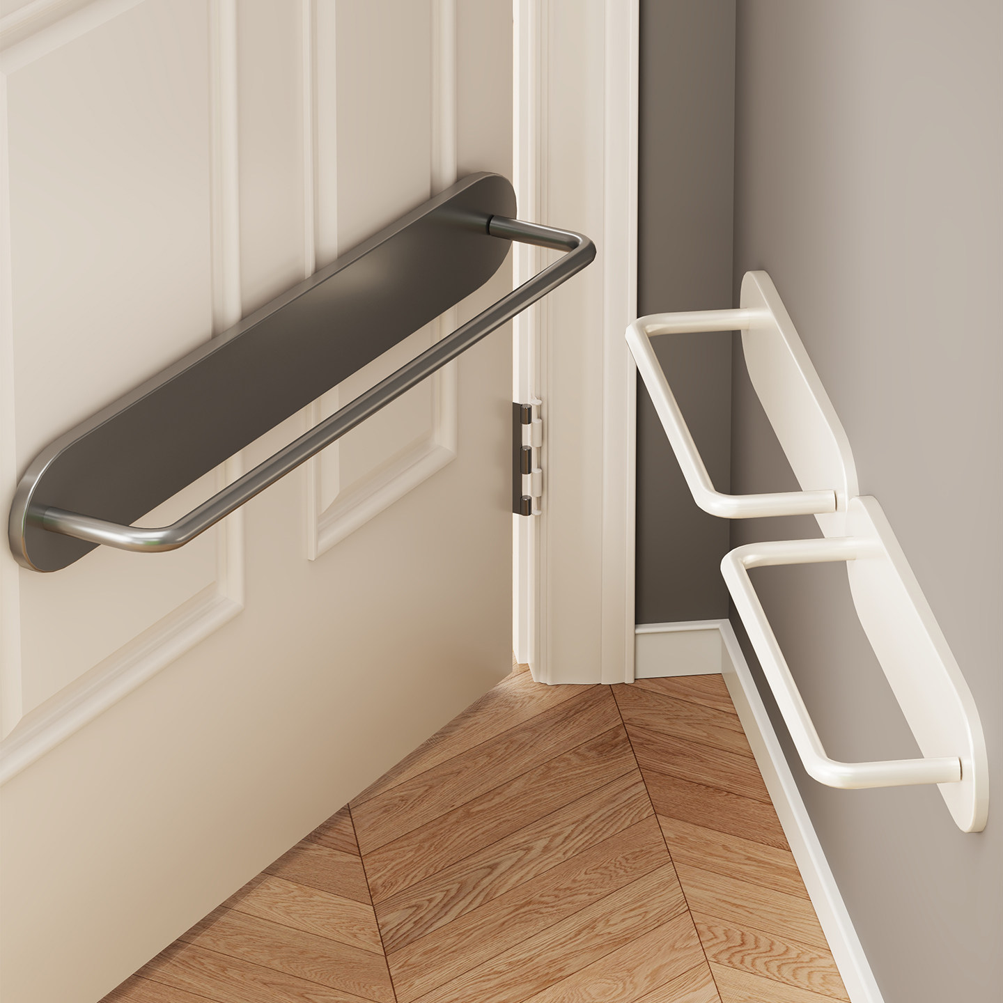 门后磁吸拖鞋架入户门免打孔置物架卫生间鞋子沥水收纳架厕所挂架