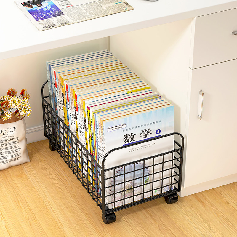 书本收纳箱书箱教室装书箱子放书的书籍收纳神器学生用带轮可移动