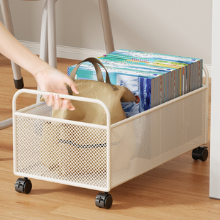 学生教室书本收纳箱书筐高中生桌下可移动书箱课本书籍书包置物架