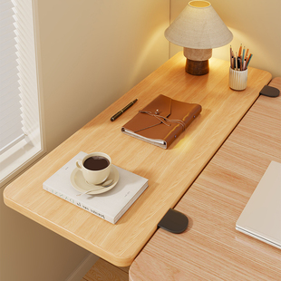 实木电脑桌面延伸板书桌扩大神器工位加长支撑免打孔台面缝隙挡板