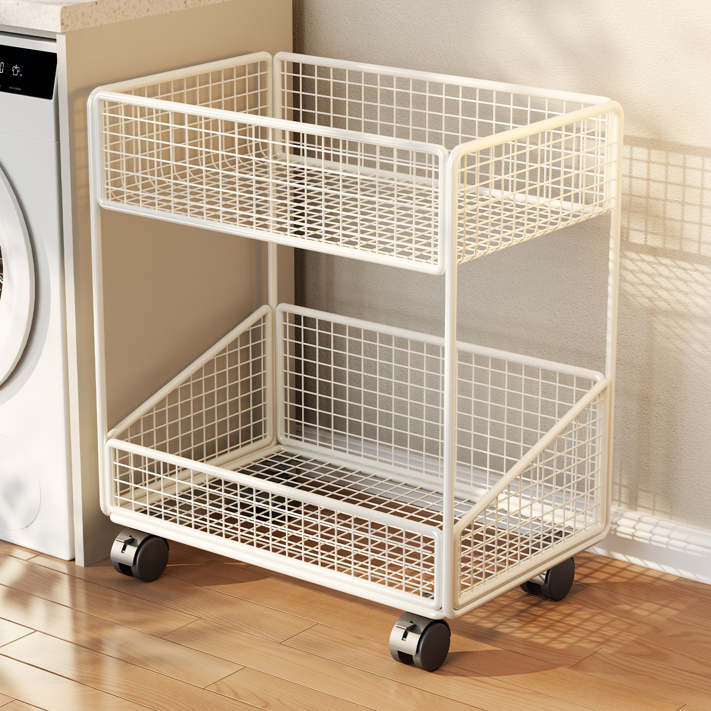 卫生间置物架夹缝移动小推车