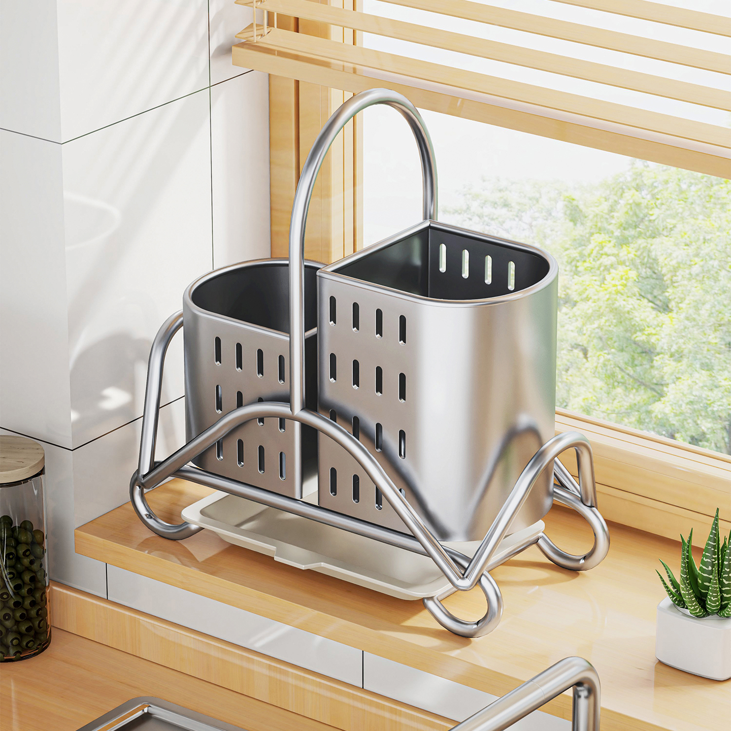 不锈钢筷子筒厨房沥水筷篓