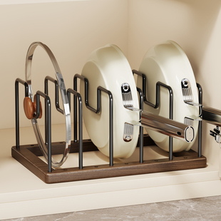 实木厨房台面锅盖架2025新款坐式菜砧板放置神器炒锅收纳置物架子