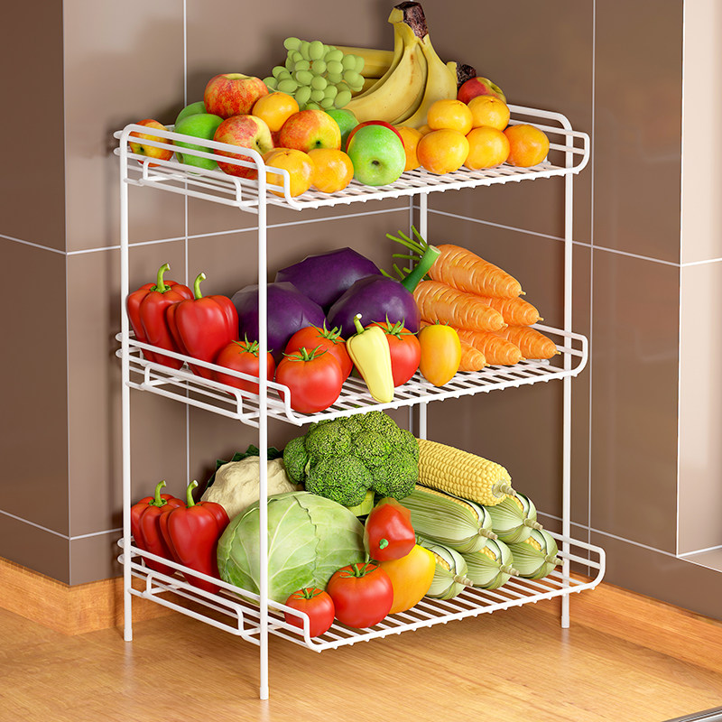 蔬菜置物架厨房台面菜篮子多层放东西的神器收纳筐多功能分层架子_虎窝淘