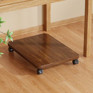 实木电脑主机托架可移动桌上型电脑箱托盘支架办公室底座置物架万