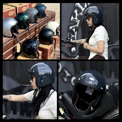 BornFree复古摩托车500TX小体盔头盔四分之三半盔四季男女通用