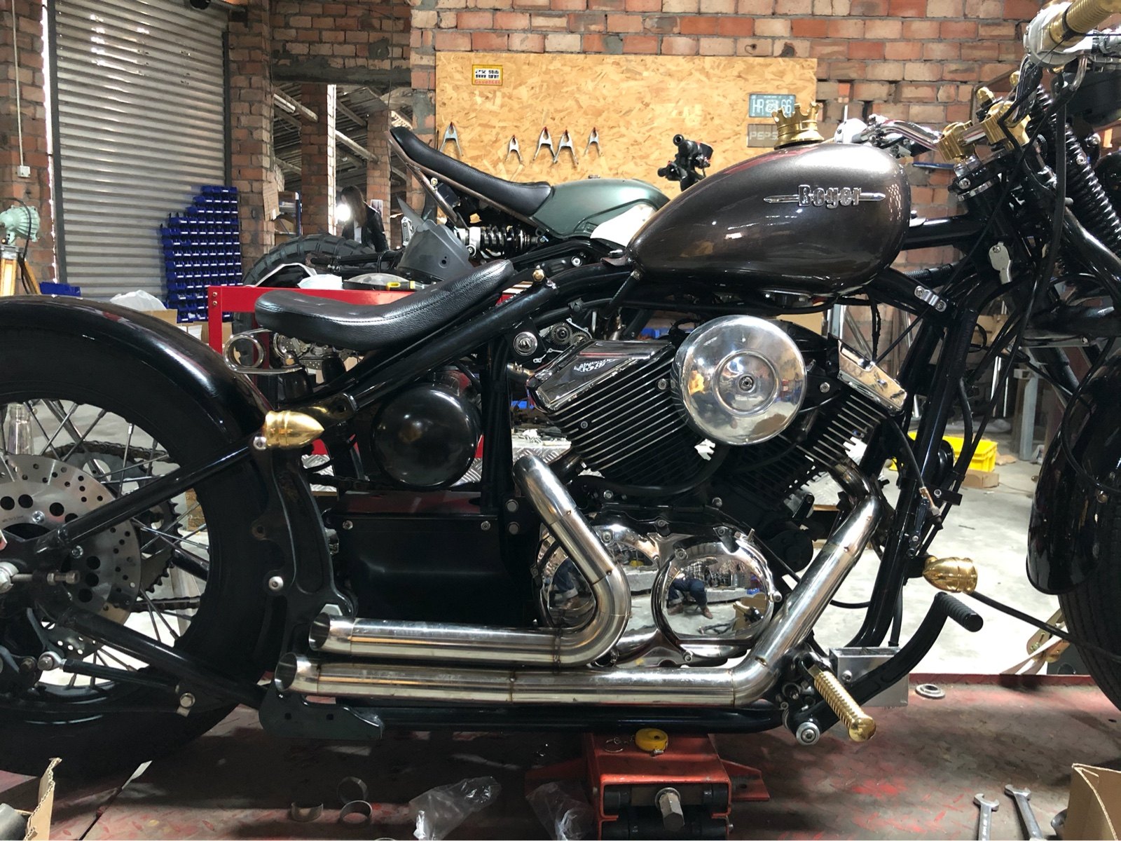 博格250 boger改装排气管 手工消音器全段