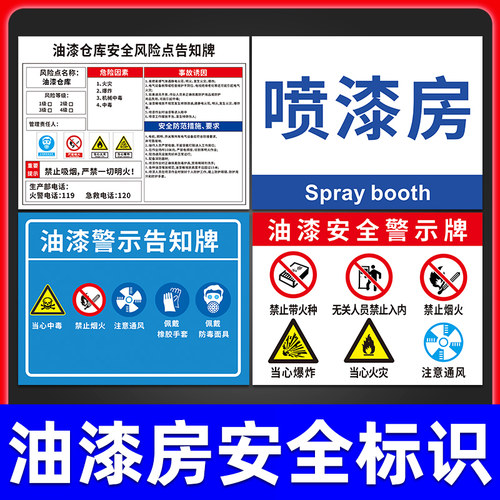 喷漆房安全标识牌油漆警示标志