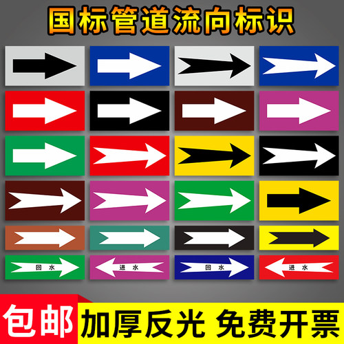 管道标识压缩空气流向箭头定制