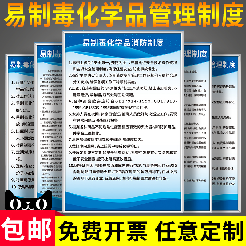 易制毒化学品管理制度警示指示告知牌仓库储存购买使用专管员职责消防制度工厂车间仓库负责人安全警告标志牌-封面