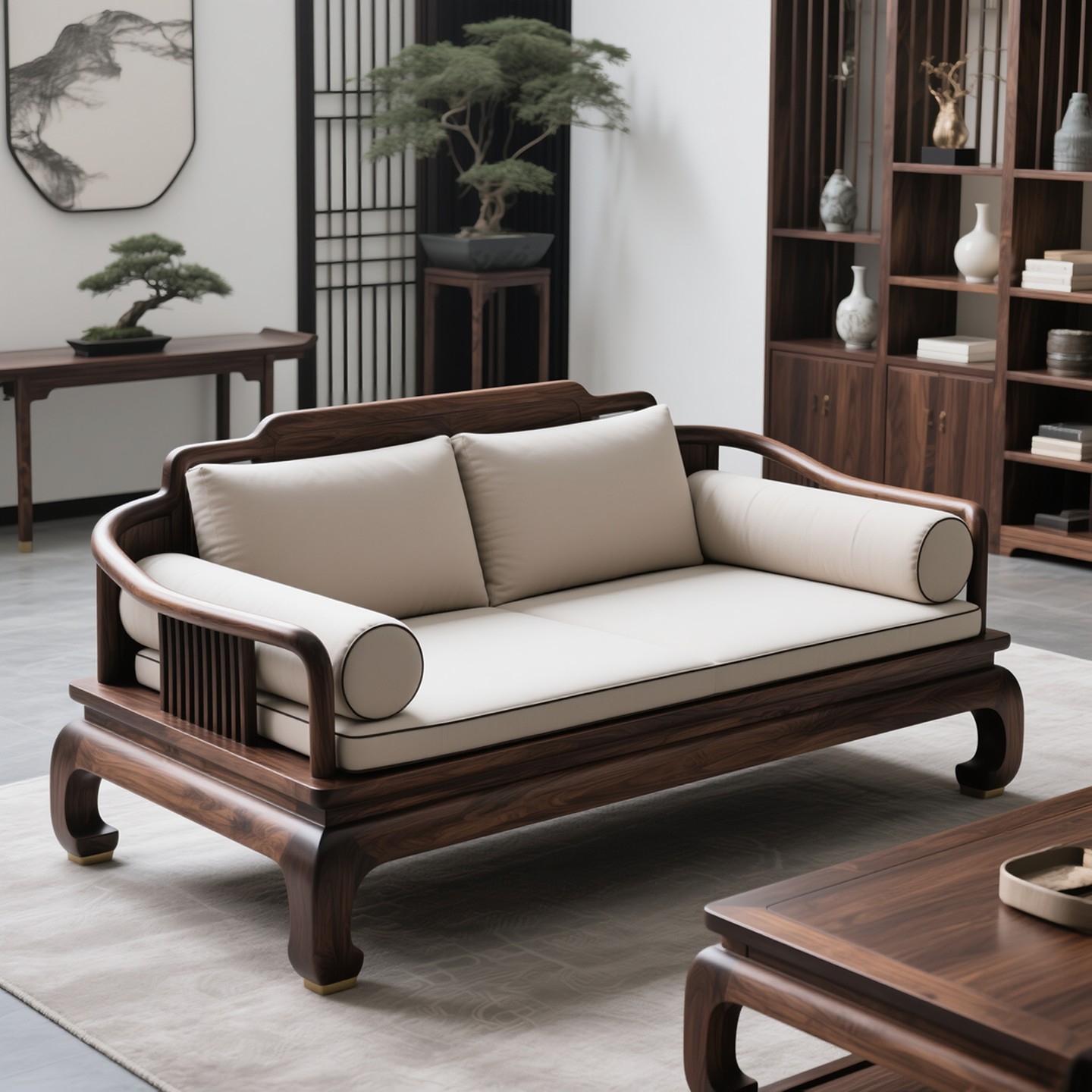 宋氏美学北美黑胡桃木禅意沙发