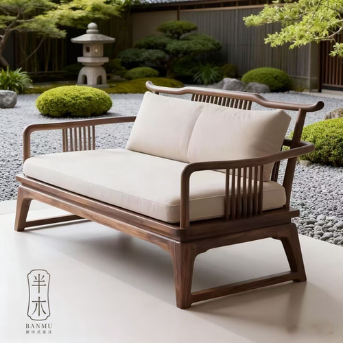 新中式北美黑胡桃木罗汉床休闲