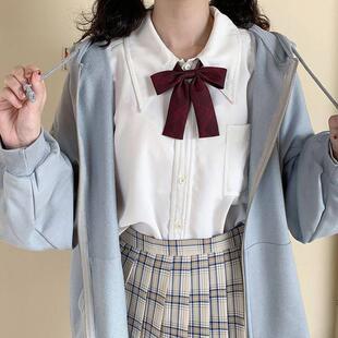 酱果自制新款日系学生少女宽松衬衣女长袖学院风JK制服百搭衬衣女