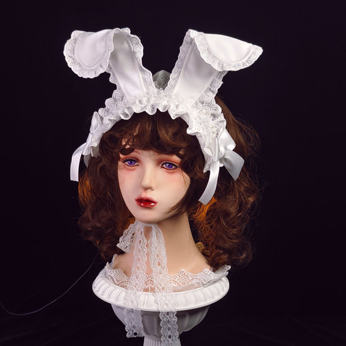 【新品】本白色兔耳发带doll感lolita百搭日常茶会可爱非bnt