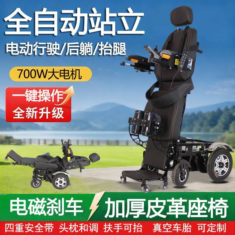 泰合电动站立轮椅车智能全自动老年人残疾人老人代步车站立支架