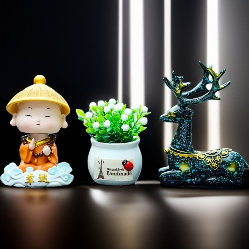 汽车中控台摆件车内饰品轻奢创意高级感平安鹿车内装大全新款高级