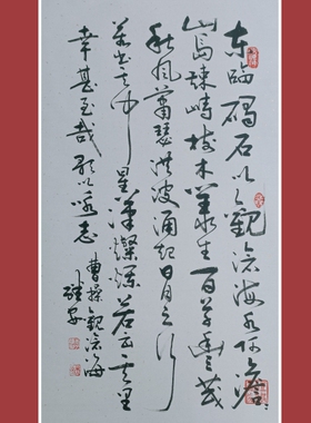 手写书法定制作品《曹操观沧海 》李继安真迹 客厅办公室行草作品