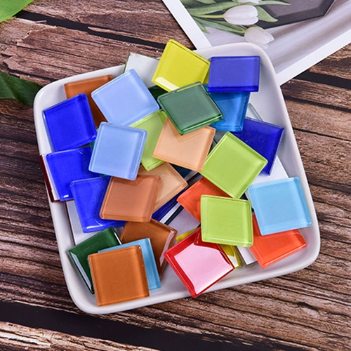 Квадратная стеклянная мозаика для детского сада, «сделай сам», 5 см, мелкие частицы