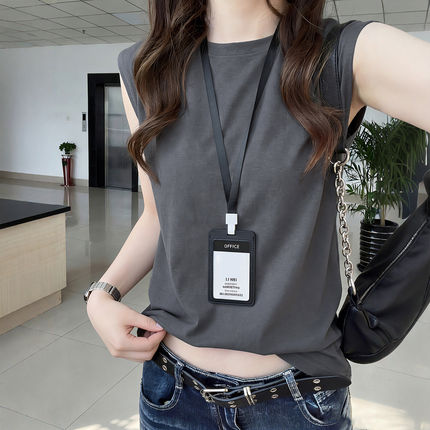 深灰无袖背心外穿遮副乳防走光内搭2026新款女夏工字打底运动上衣