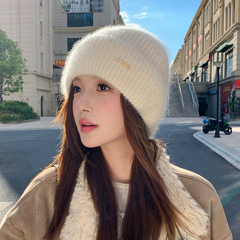 帽子女秋冬季新款护耳韩版针织保暖大头围包头冷帽冬显脸小毛线帽