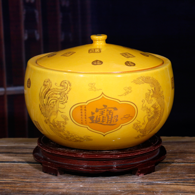 陶瓷米缸猪油罐带盖密封零食罐