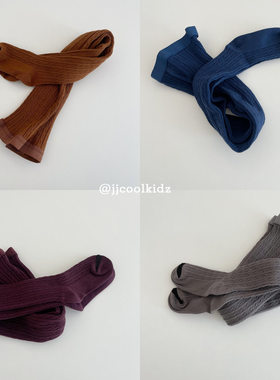 JJCOOLKIDS特价韩版秋季早秋纯色女童连裤袜袜子纯棉儿童袜子韩系