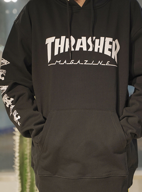 THRASHER 日版印花帽衫 HOODED SWEATEE 滑板男女款连帽卫衣