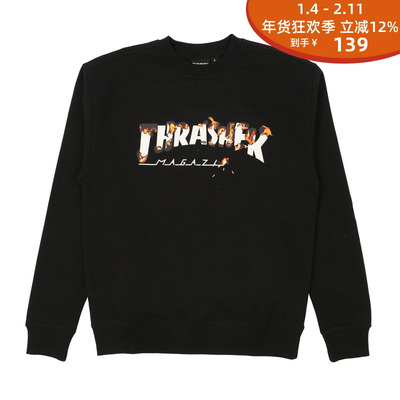 THRASHER灼烧印花卫衣