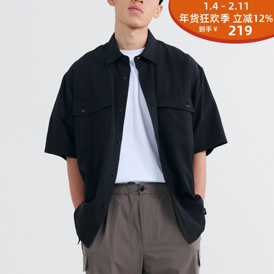 BOHRHOO天丝贴袋短袖村衫