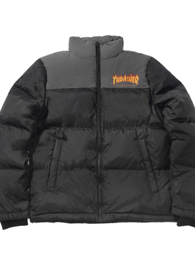 THRASHER 刺绣拼接羽绒服夹克 DOWN JACKET 23AW 火焰滑板外套