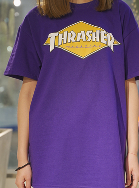 现货 潮玩艺 THRASHER DIAMOND LOGO 经典印花圆领宽松短袖T恤