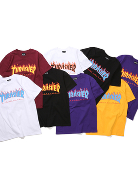 现货 潮玩艺 THRASHER 日本线 经典LOGO字母印花情侣短袖圆领T恤