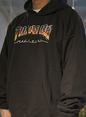 THRASHER 燃烧火焰印花帽衫 REDUX HOOD LOGO 火焰滑板连帽卫衣