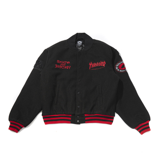 23AW THRASHER JACKET VARSITY 滑板外套 五角羊头棒球夹克