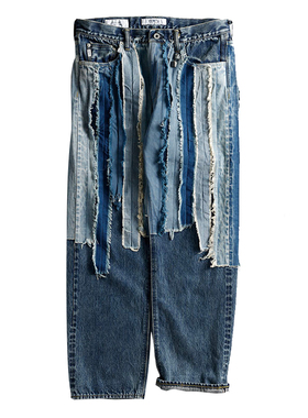 FDMTL 24SS 竖条贴布牛仔裤 日系复古 LIM FIT DENIM CS110