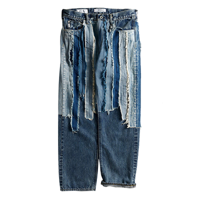 牛仔裤FDMTLCS110竖条贴布