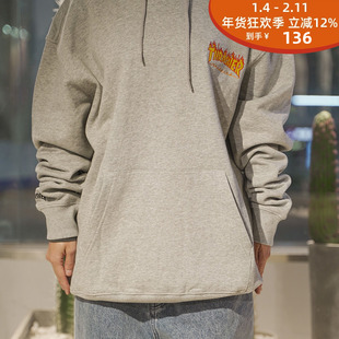 现货 潮玩艺 THRASHER JLP日版 EMBROIDERED FLAME 胸口小标帽衫