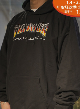 THRASHER 燃烧火焰印花帽衫 REDUX HOOD LOGO 火焰滑板连帽卫衣