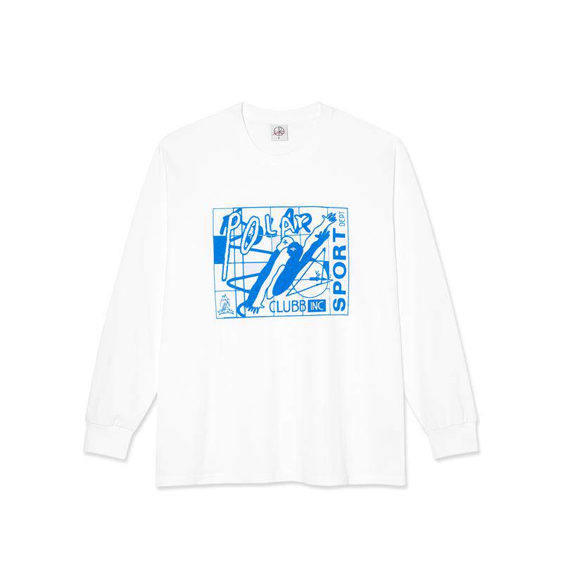 POLAR 24AW 白色胸前 CLUBB 印花长袖上衣 美式休闲打底