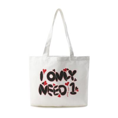 EGOFETCH字母印花帆布托特包